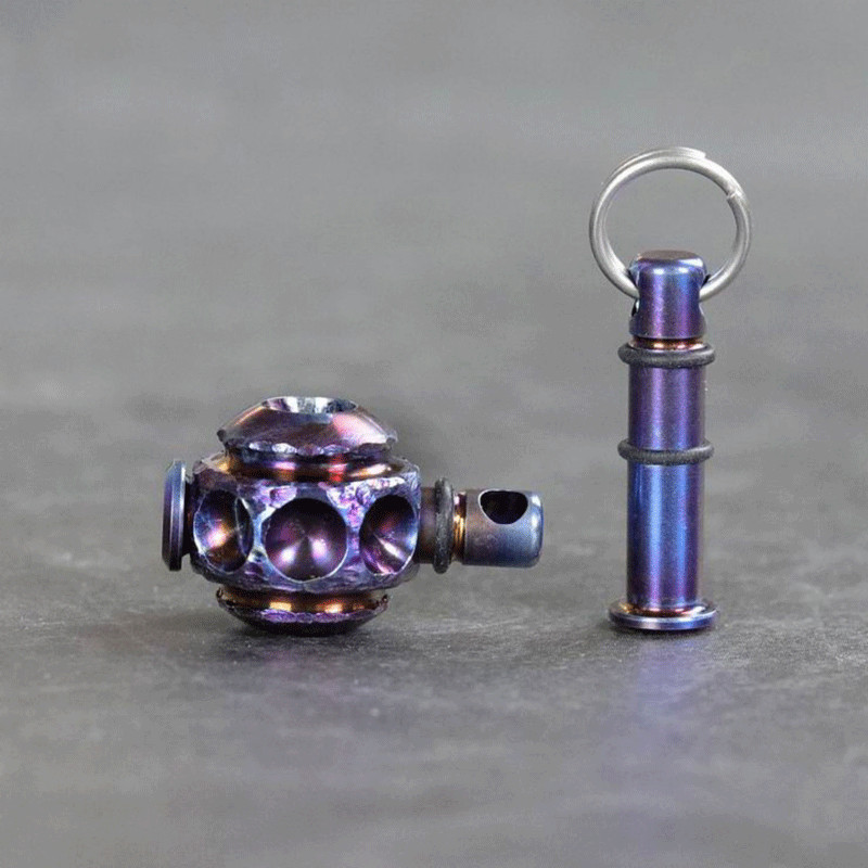 Titanium Lanyard Bead Bolt Holder Keychain Necklace Pendant DIY with Split Ring