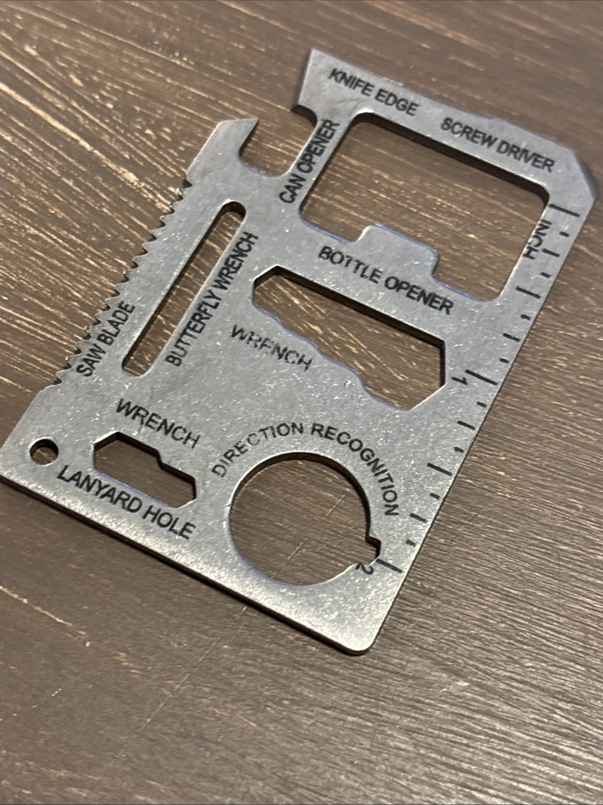 Wallet Multi Survival Tool Stainless Steel Credit Card Size Thin 11 in 1