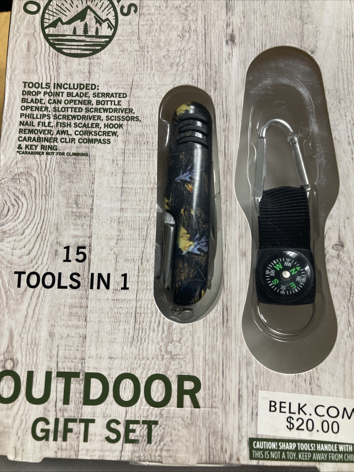 Combo Outdoor Tool Set 2 Pieces 15 In 1 Pocket Camping Fishing New Old Stock