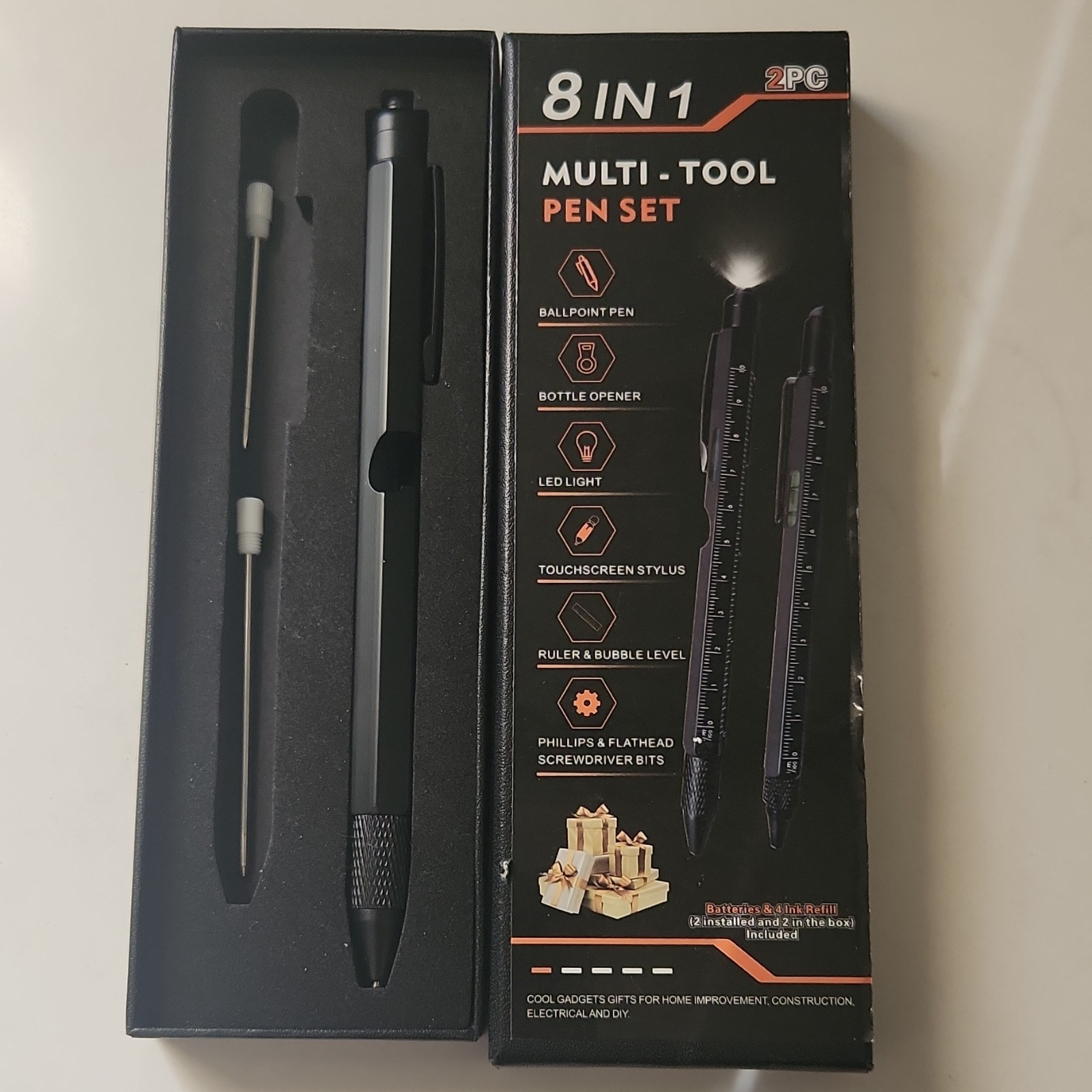 Zezuxy Multi-Tool Pen LED Light, Stylus, Bottle Opener, 4 Parts