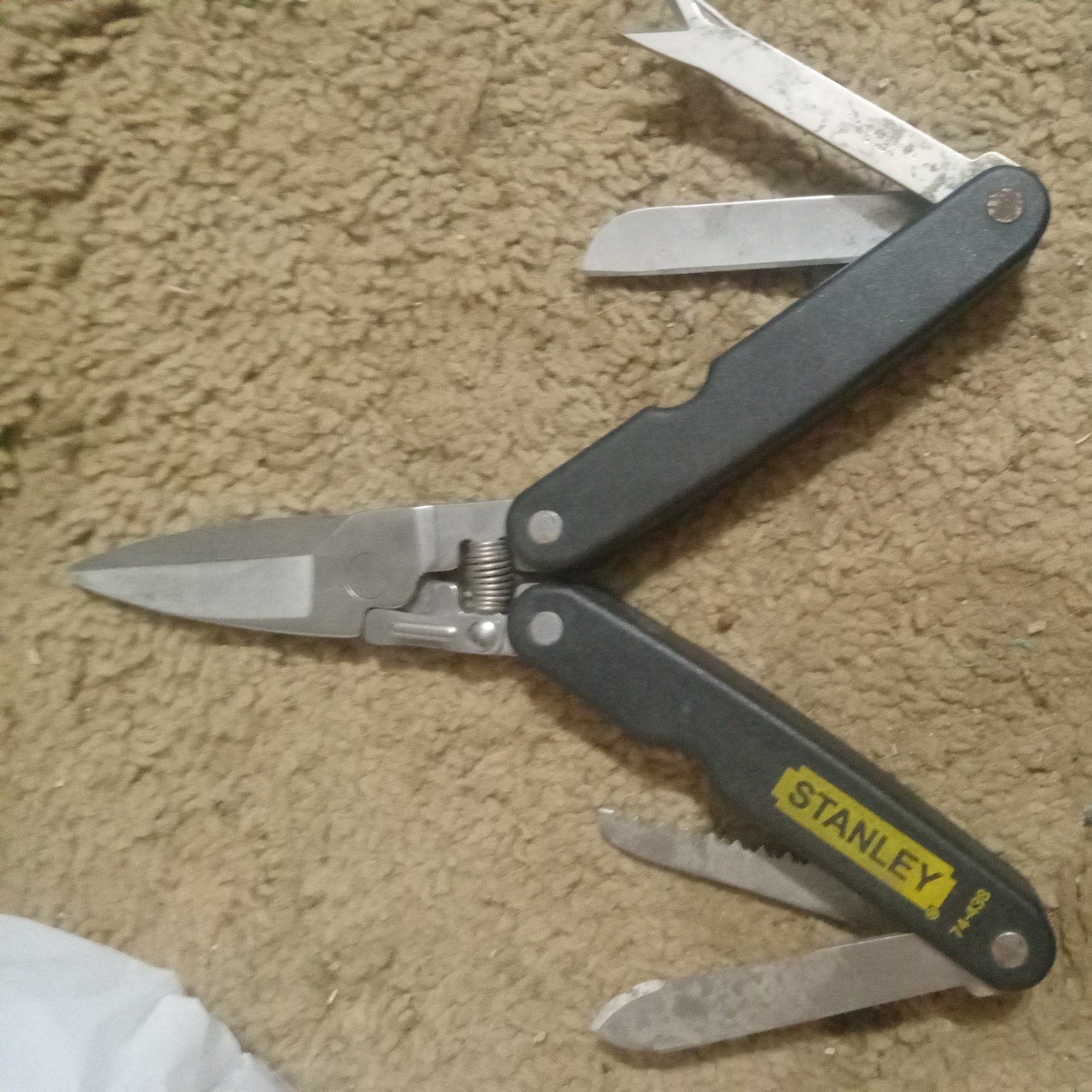 STANLEY 74-438 Folding Pocket Shears Multi Tool Stainless with Sheath