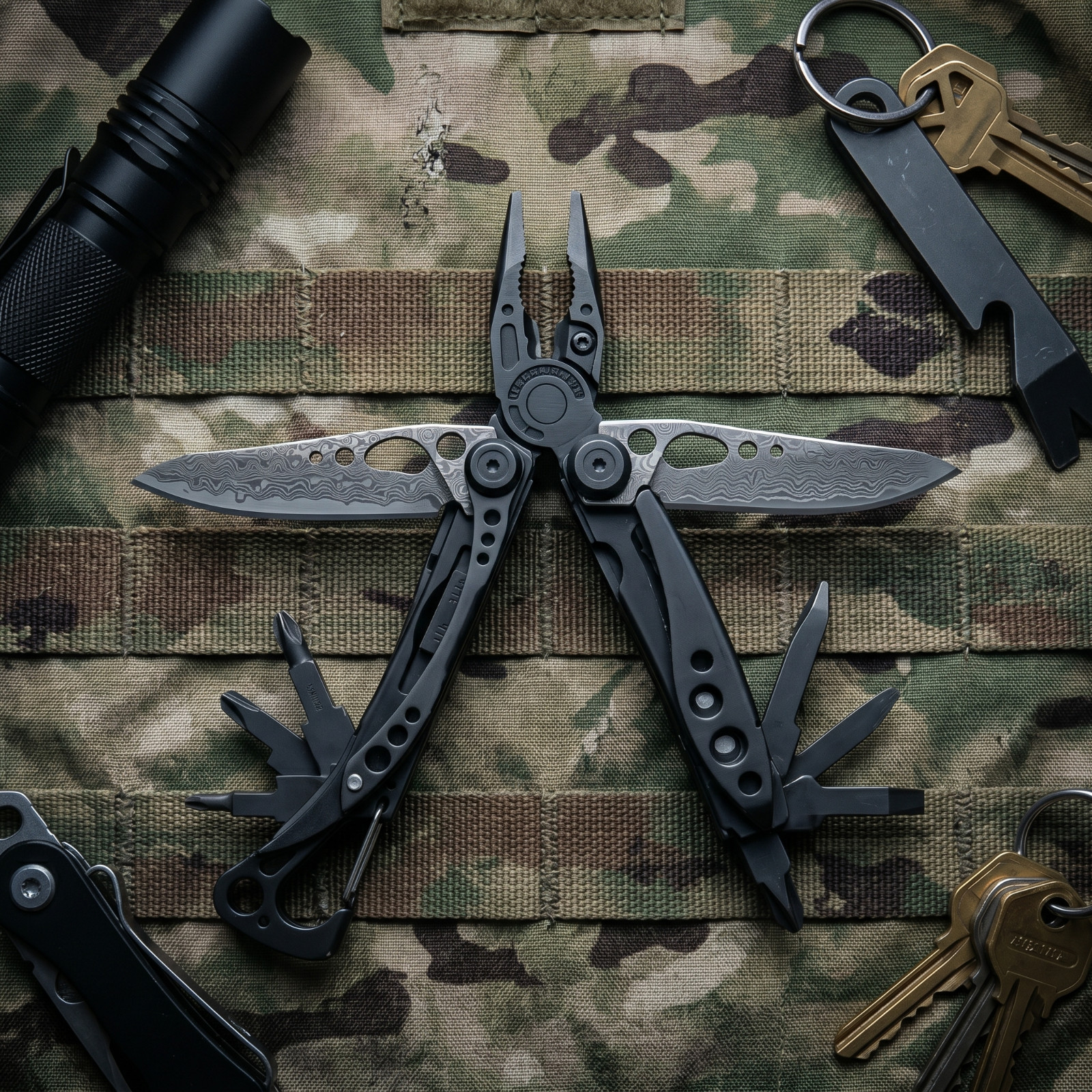 VG10 Damascus Blade 76.5mm 60HRC for Leatherman Skeletool CNC