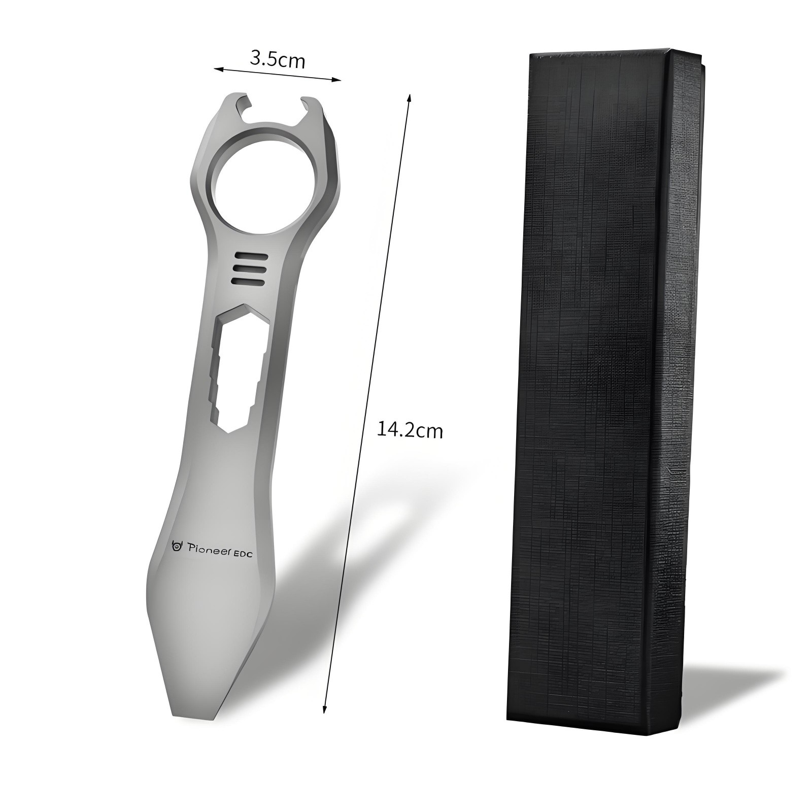 Titanium Alloy EDC Pry Bar Multi-Tool Wrench Bottle Opener Keychain Waterproof