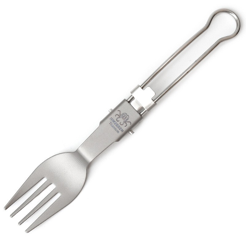 Titanium Folding Spork Spoon Knife Three-piece Sets Portable EDC Outdoor Camping