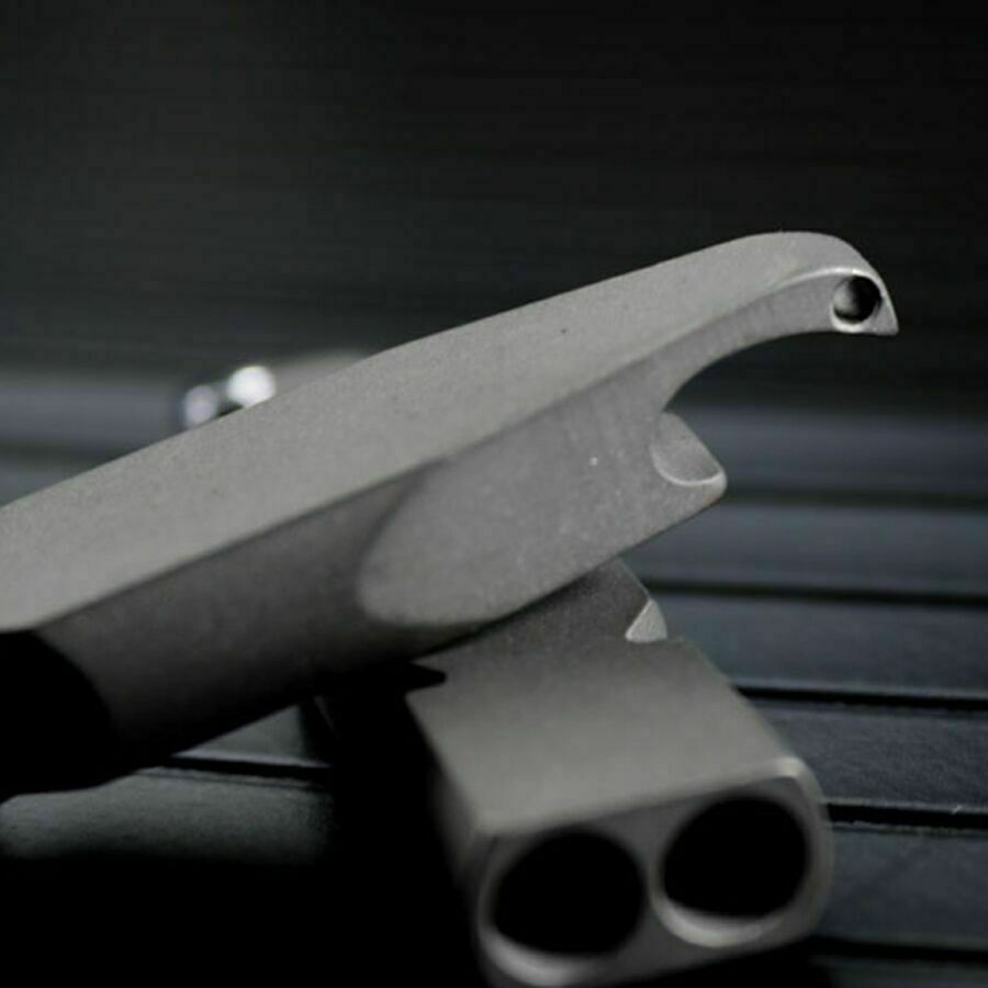 Titanium Keychain 2 Tubes Whistle with Bottle Opener Outdoor SOS Survival Tool