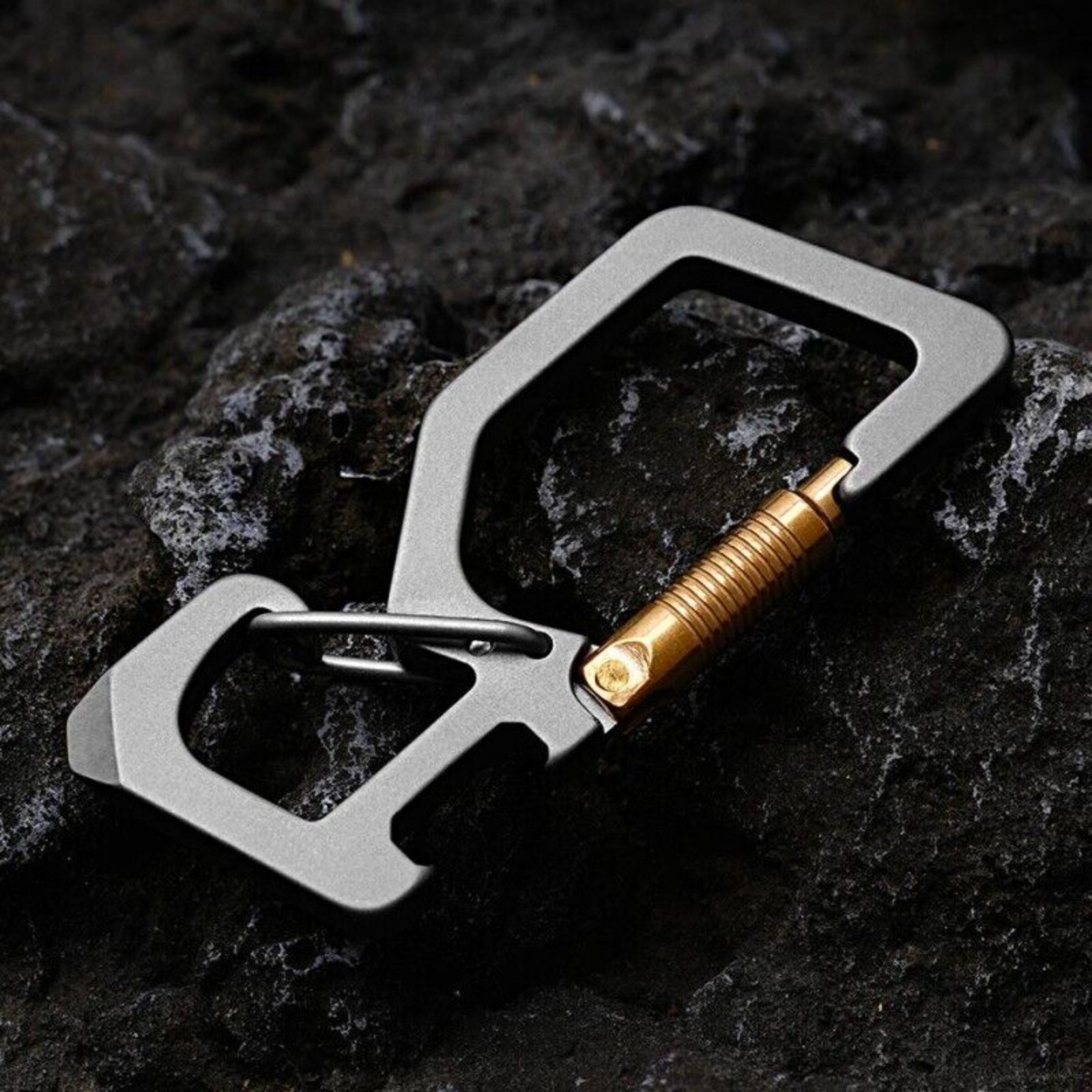 EDC Titanium Keychain Carabiner Clip with Bottle Opener Outdoor Multi Tool