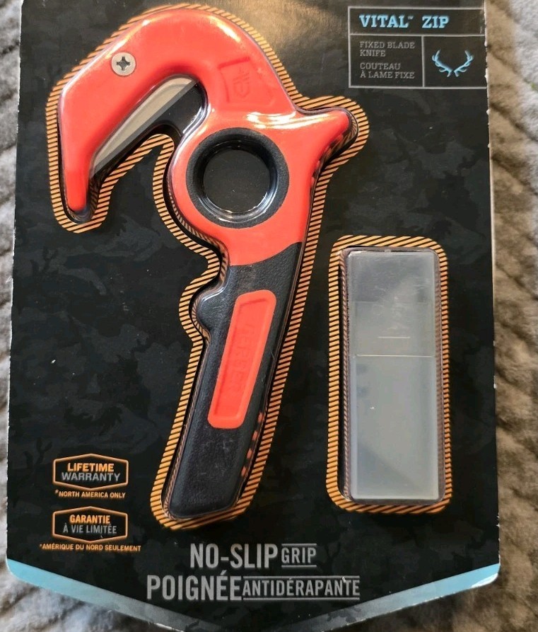 Gerber Hunting Vital Zip Fixed Blade Knife With Blades And Sheath No Slip Grip