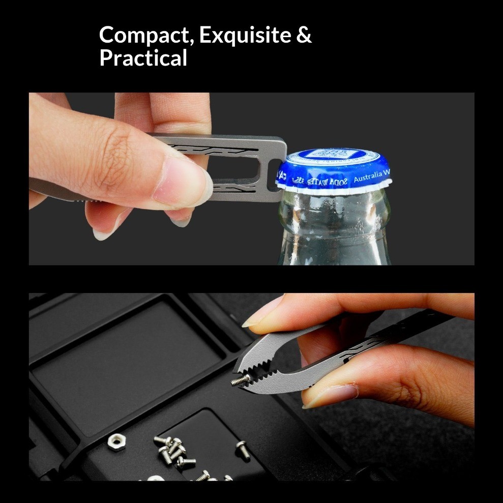 Titanium Alloy Serrated Tweezers Buckle Clip Portable Outdoor EDC Multifunction