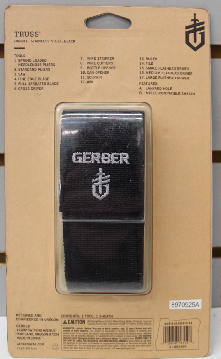 Gerber Truss Needle Nose Pliers Multitool with MOLLE Sheath Black 31-003884 NEW