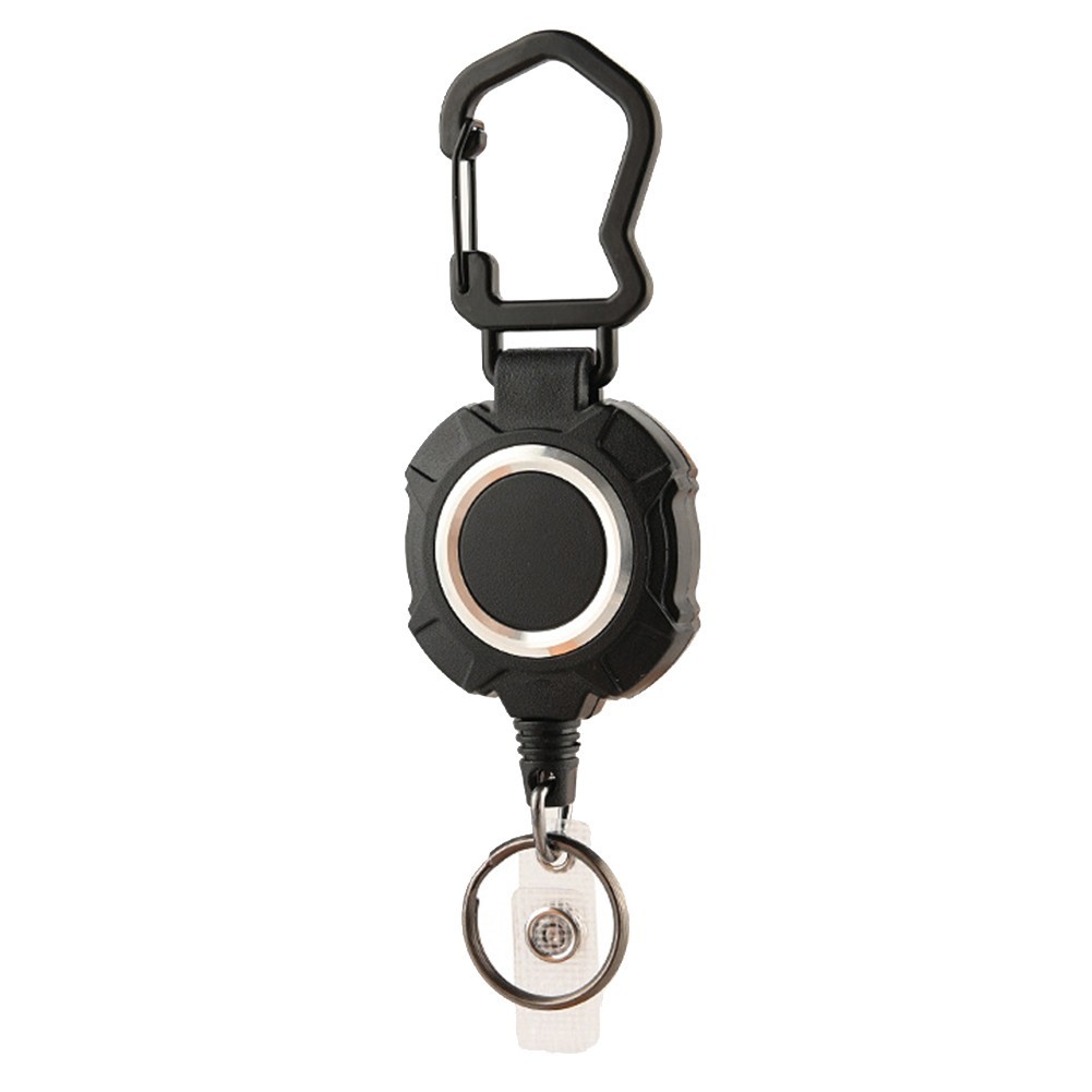 Practical Retractable Keychain with Long Steel Cord and Easy Retraction