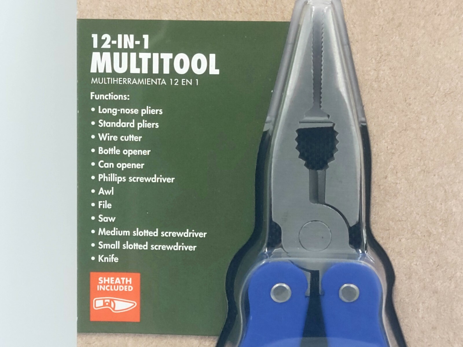OZARK TRAIL PURPLE / Blue STAINLESS STEEL 12 IN 1 MULTITOOL WITH SHEATH Blue