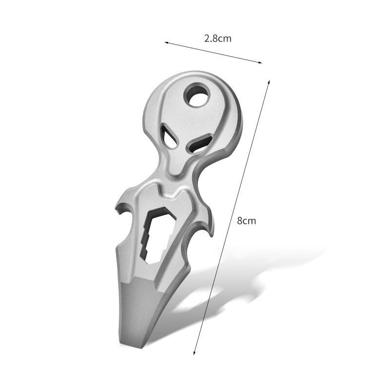 1PC Titanium Skull Multi-Tool Pry Bar Crowbar Bottle Opener Pocket Outdoor EDC