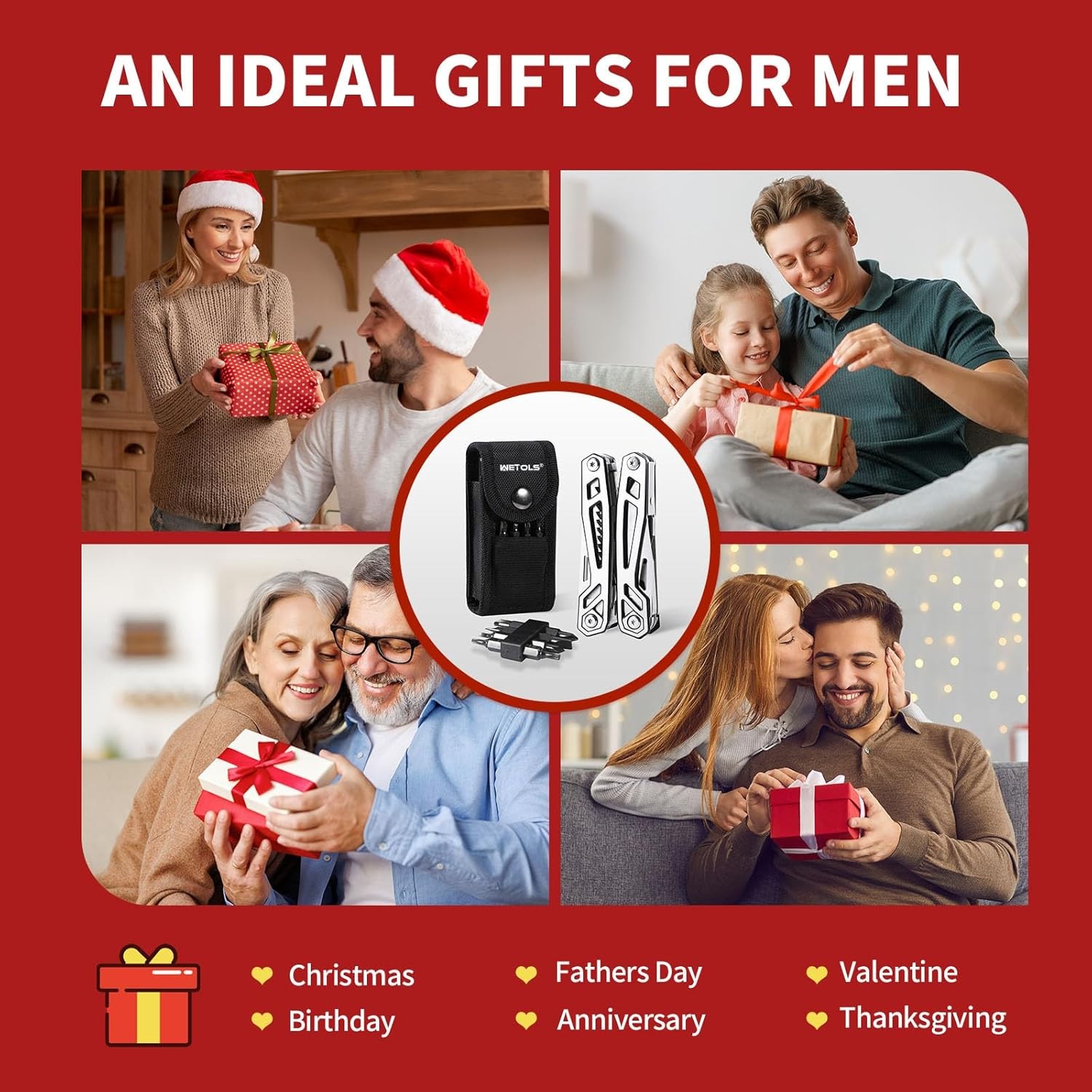 Multitool with Pocket Knife Birthday Gifts for Men Women Mom Dad 21-in-1