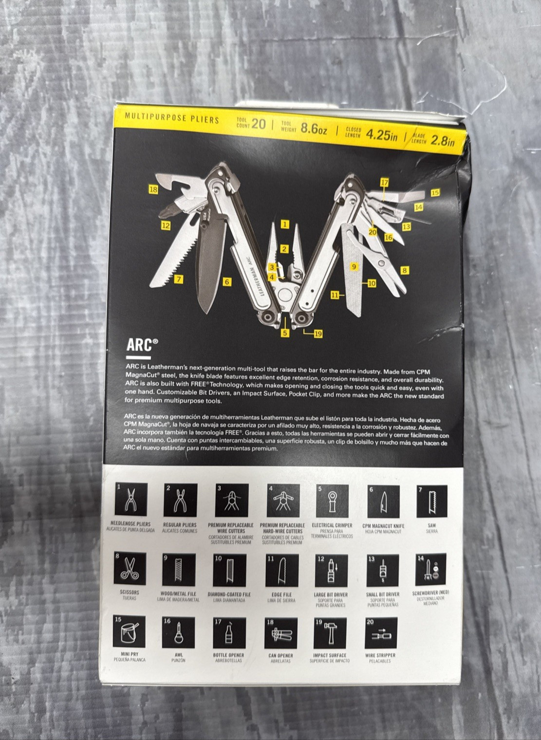 Leatherman ARC BLAK AND SILVER Premium Multi-Tool – 20 Tools In 1 (833075)