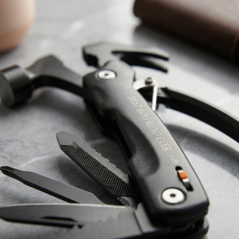 Personalized MULTITOOL HAMMER Pocket Knife Tool Groomsmen Birthday Gift for Him
