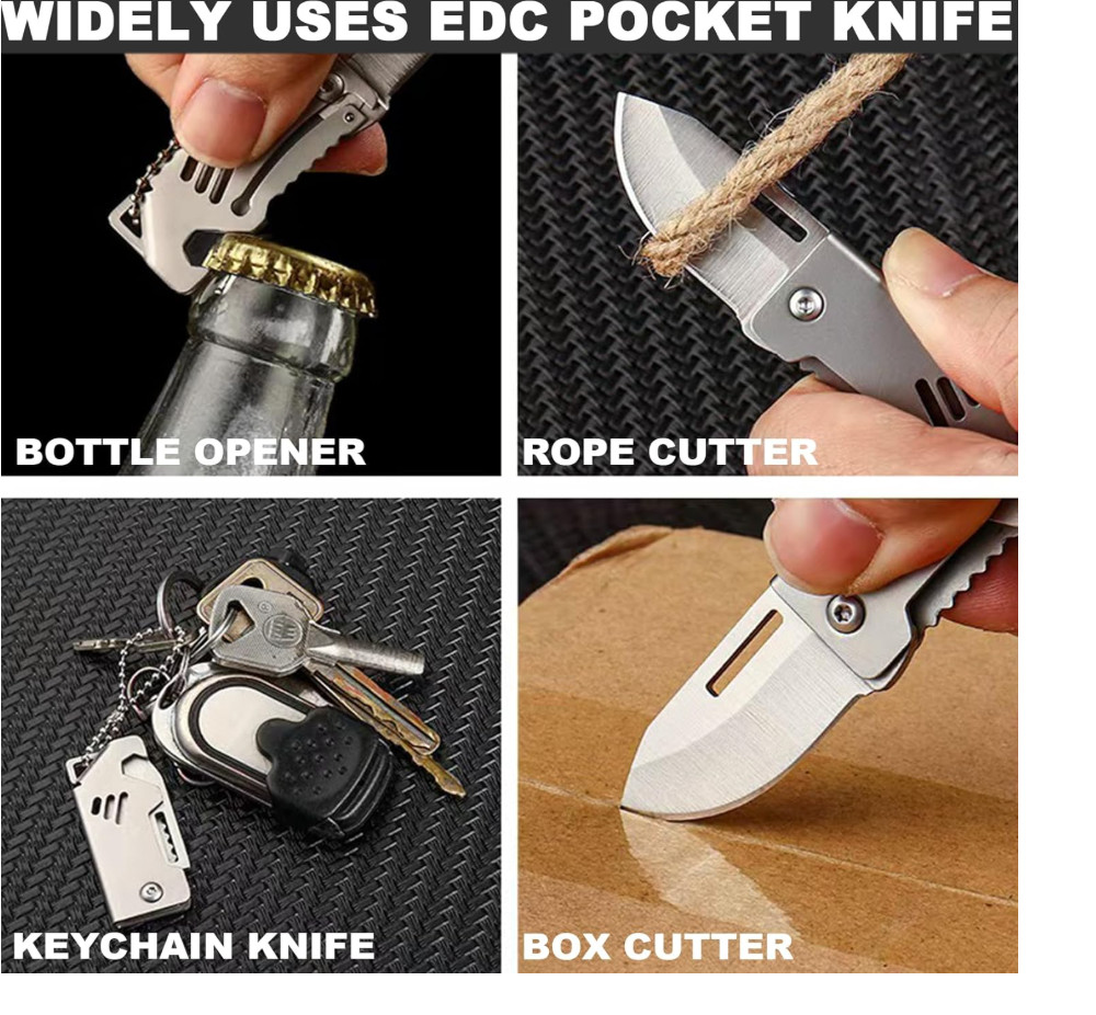 EDC Keychain Bottle Opener Multitool Stainless Steel Portable Key Ring Gadget