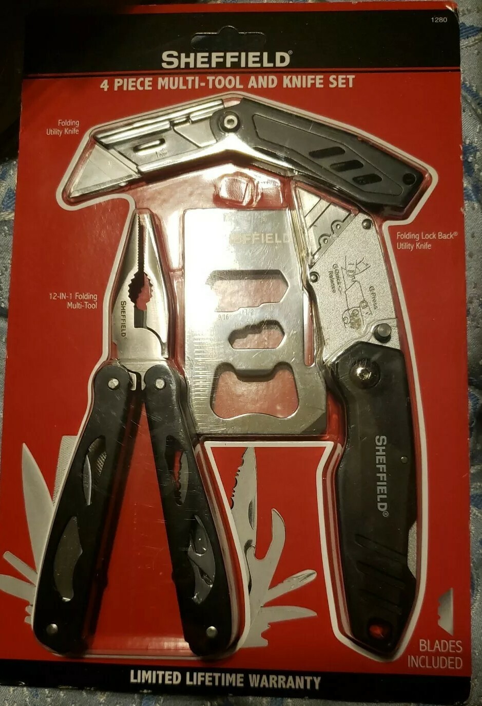 Sheffield 4 Piece Multi-Tool and Razor Knife Set Blades Included NEW