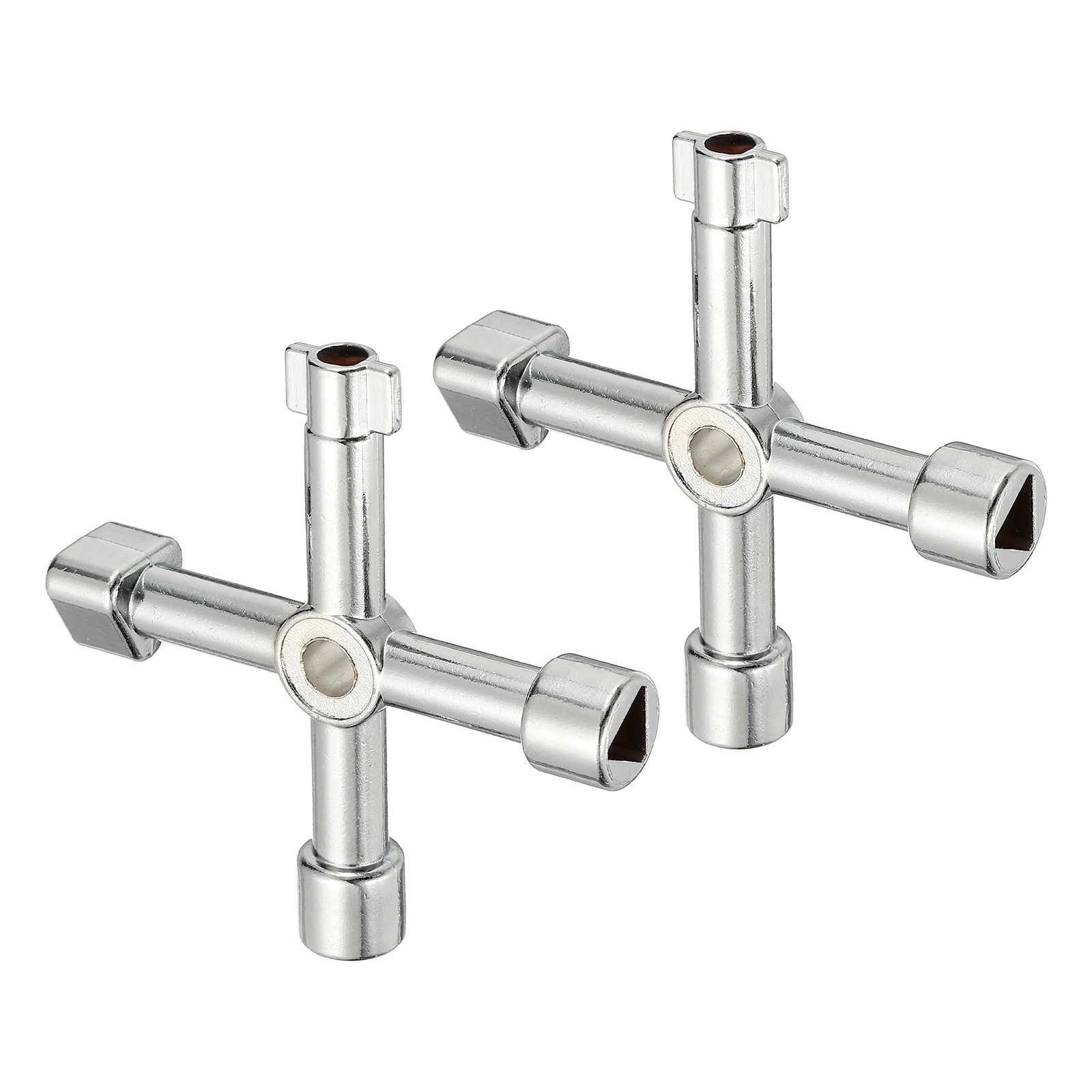 Pack of 2 Zinc Alloy 4 in 1 Universal Utility Key Silver, Style B