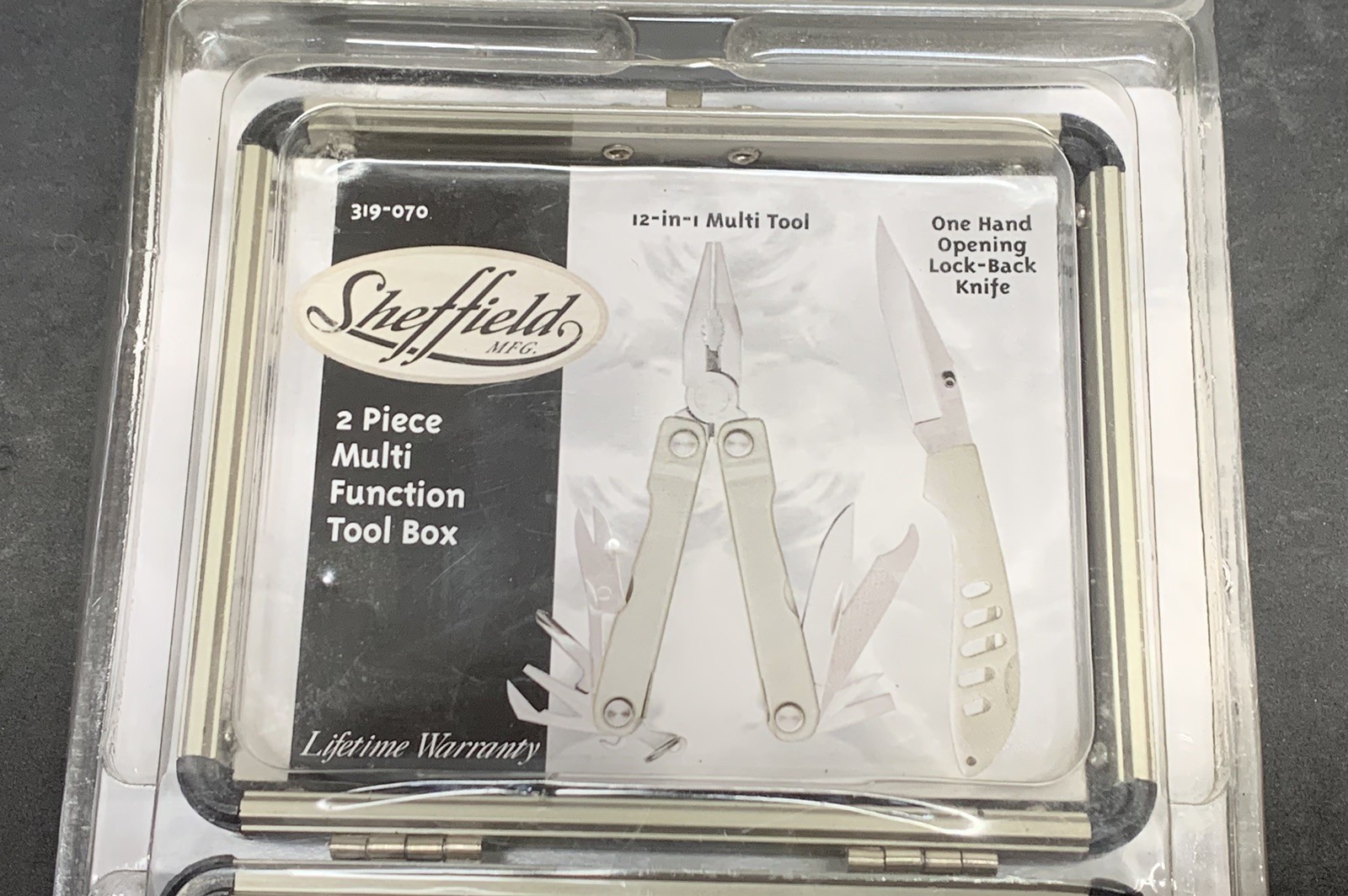 NEW! SHEFFIELD 2pc Multi 12 In 1 Tool Set & Folding Locking Knife w/Case
