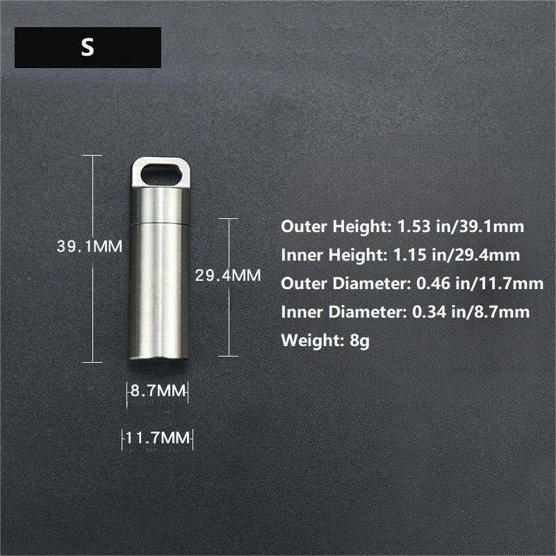 Waterproof Titanium Pill Holder Case Keychain Small Pill Box Container Organizer