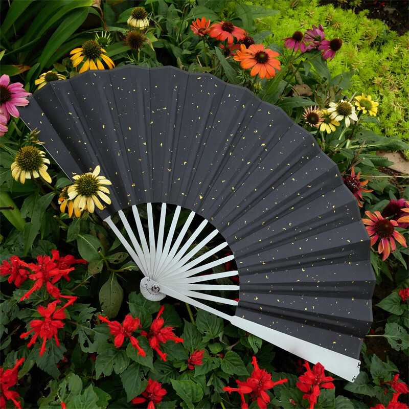 Titanium Alloy Folding Fan Martial Arts Kung Fu Tai Ji Auspicious Clouds