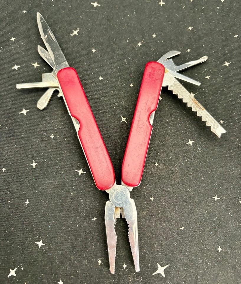 Vintage South Band 9n1 Multi Tool Folding In Red Case Pliers,Knife ETC China