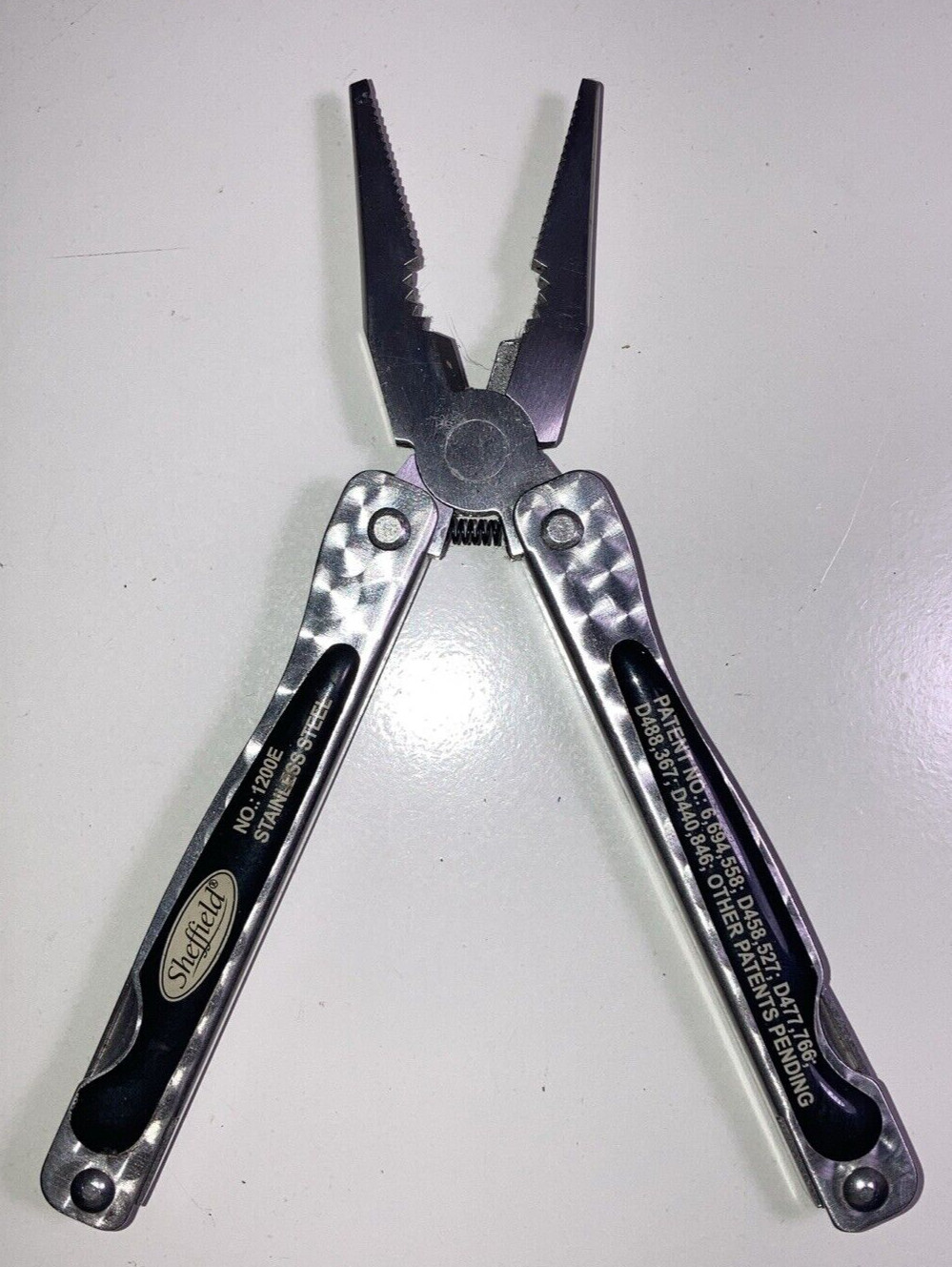 SHEFFIELD 1200E STAINLESS STEEL FOLDING MULTI 9 TOOLS 🧰 TOOL PLIER KNIFE SCREW