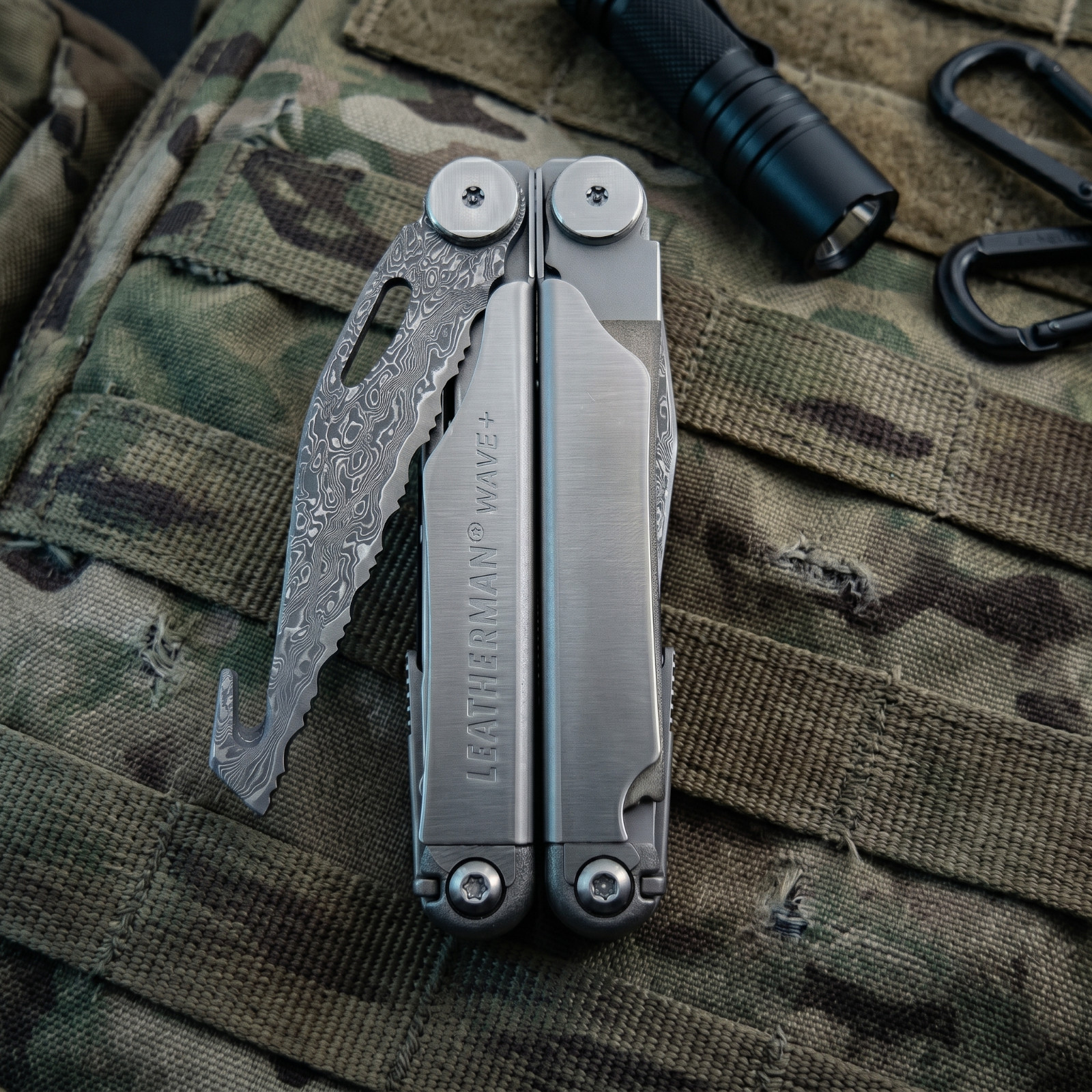 VG10 Damascus Serrated Blade 87.5mm for Leatherman Charge TTI Wave CNC