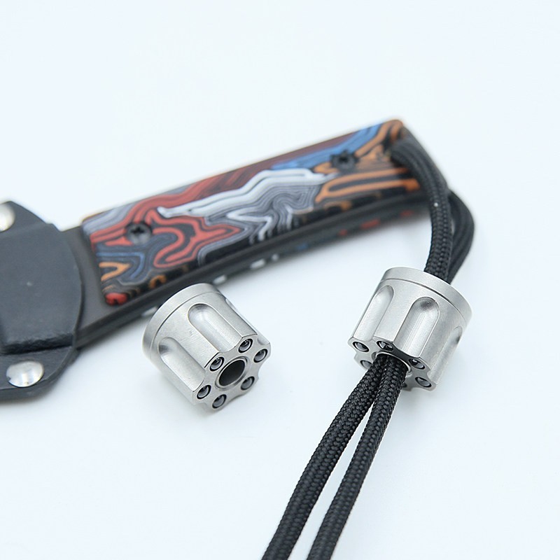 Titanium Alloy Detachable Lanyard Bead EDC Pendant Necklace Charm w/ Zirconia