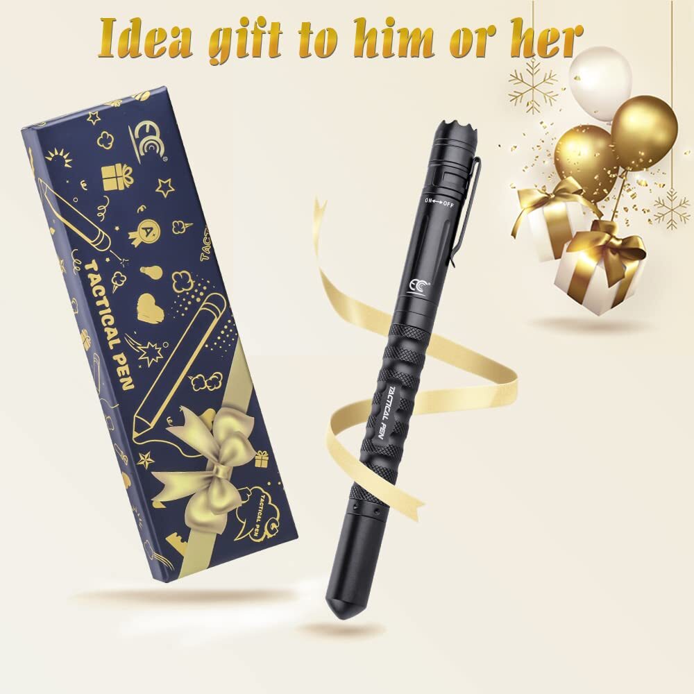 Tactical Pen w/LED Flashlight & Glass Breaker – Self-Defense Survival Writing…