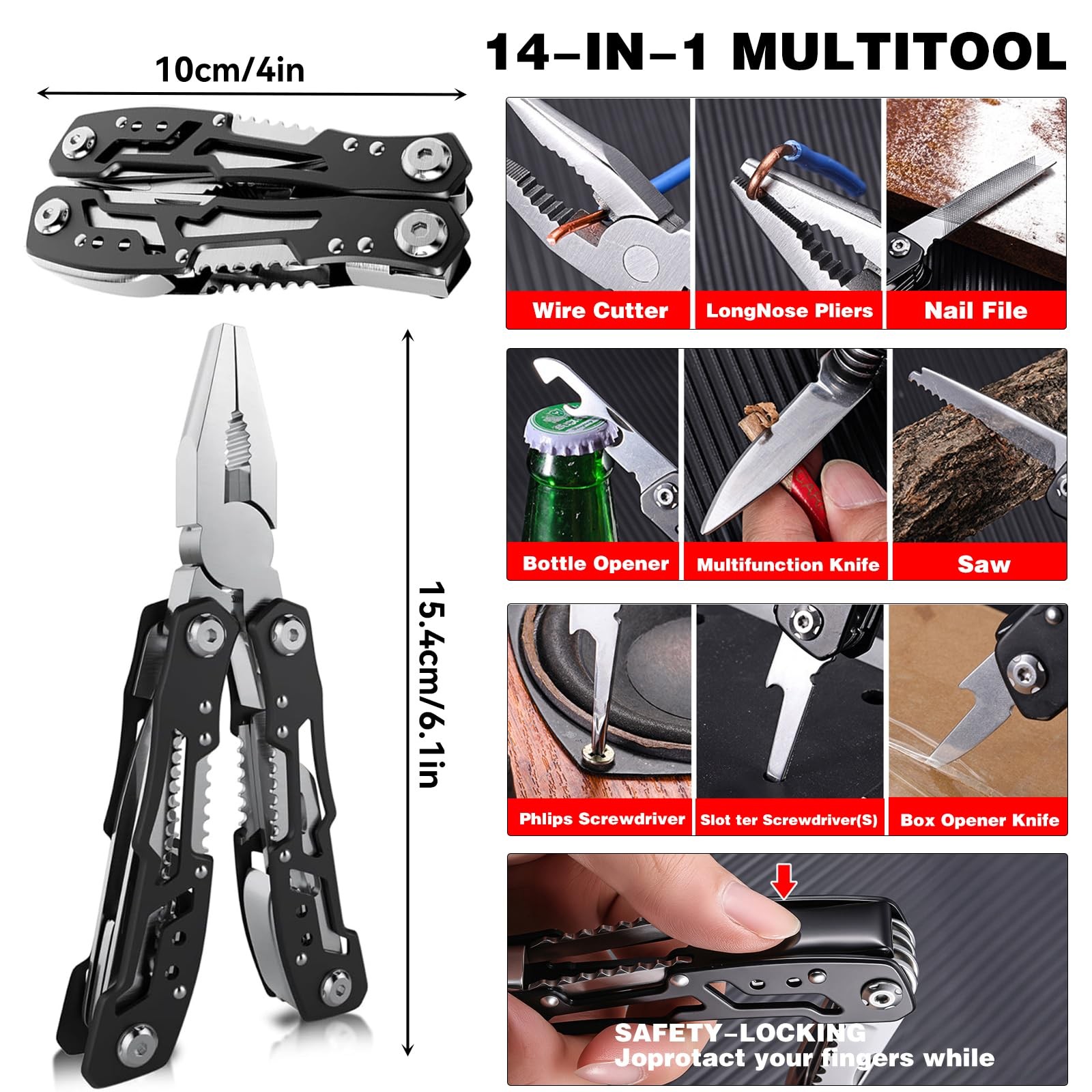 5 in 1 Gift for Dad Men, Handyman Tool Set with Heavy Duty Work Apron, Magnet…