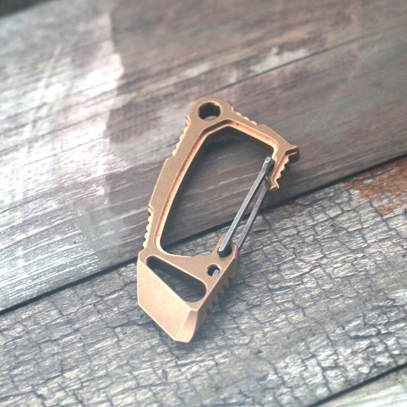 Phosphor Bronze Titanium Alloy Ke chain Carabiner Opener Outdoor Travel EDC Tool
