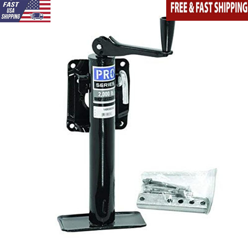 2000lb Trailer Tongue Jack Bolt-On Black Metal Portable Durable Easy Use New