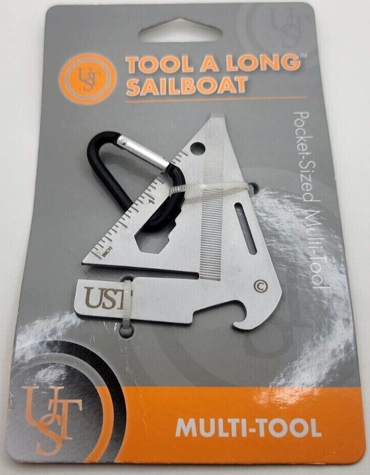 UST A Long Sailboat Multi-Tool with Carabiner (20-02757) Stainless. Ships Free..