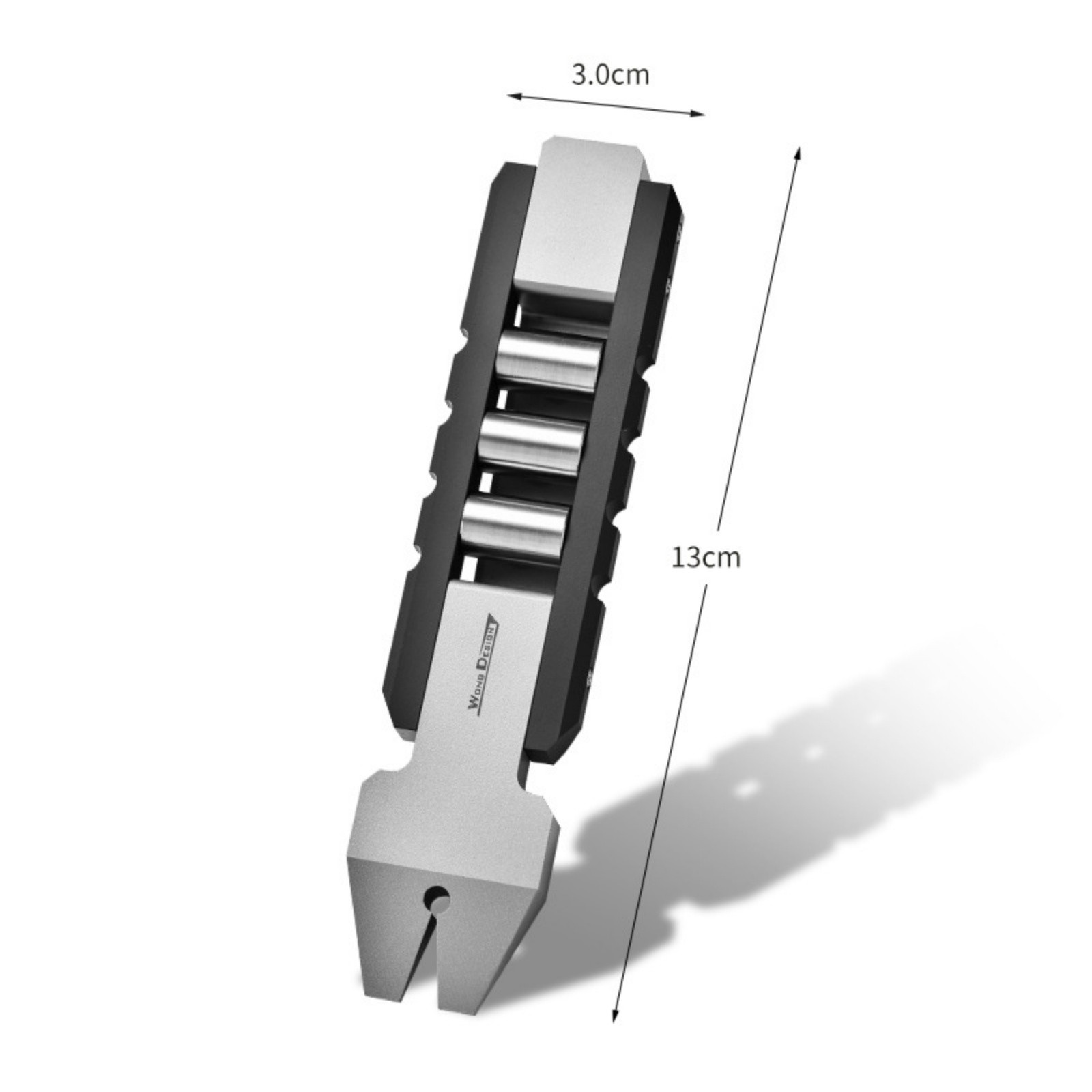 Titanium Alloy EDC Pry Bar Multi-Tool with Fidget Roller Pocket Clip Outdoor