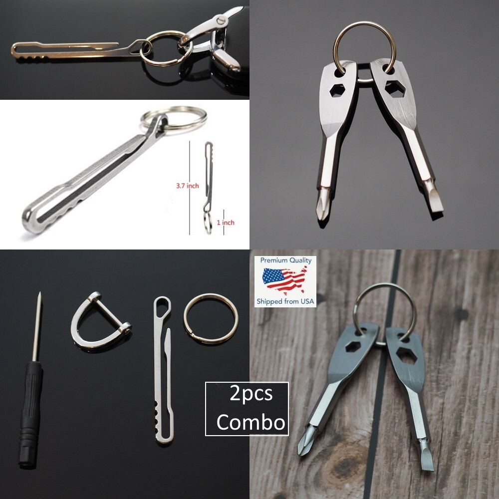 2pcs – Hanging Belt Clip Keychain Car Keyring D-Ring Fob Holder Screwdriver Keys