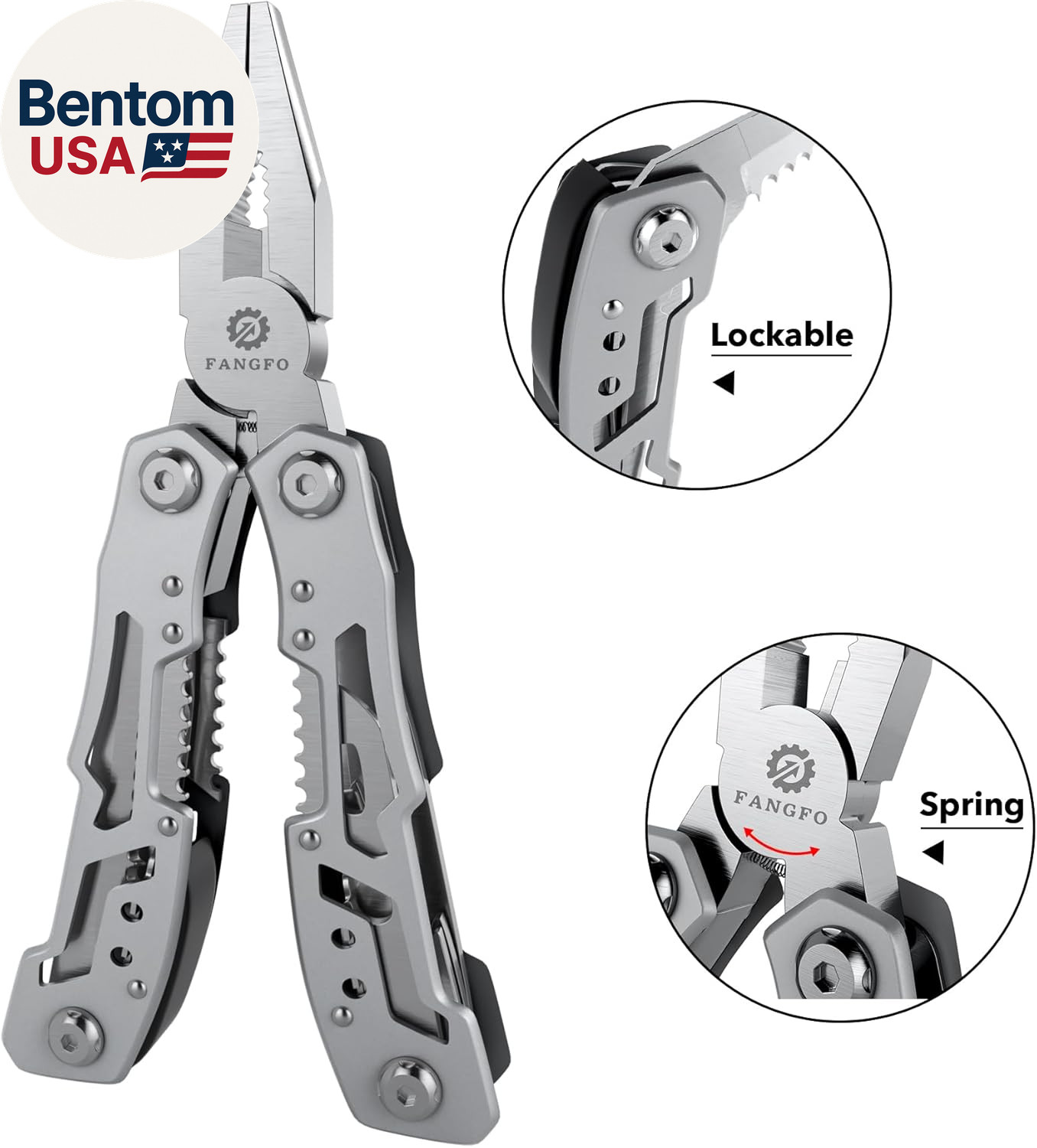14-In-1 Multitool Pliers，Premium Portable Multi Tool ，With Safety Locking Profes
