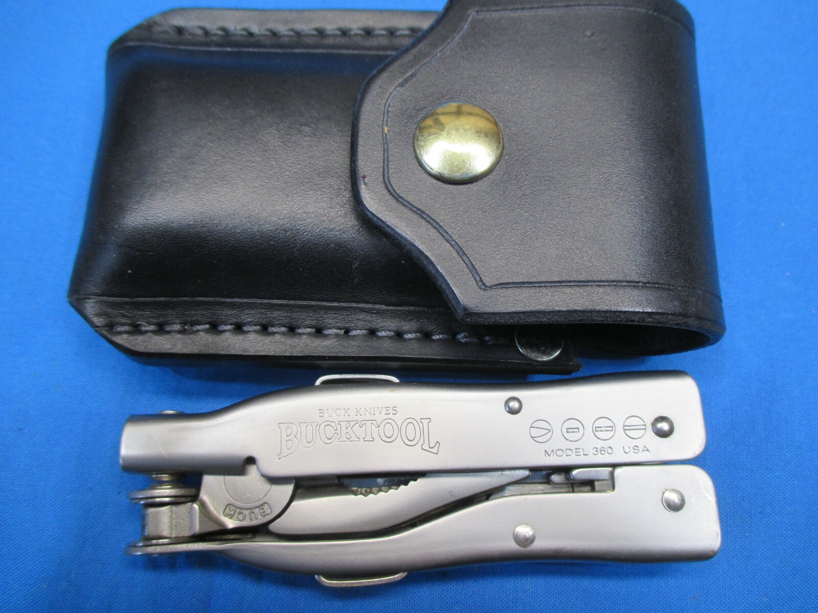 Leather Sheath for BUCKTOOL # 360 Multiplier Handmade R&L Handed, Black