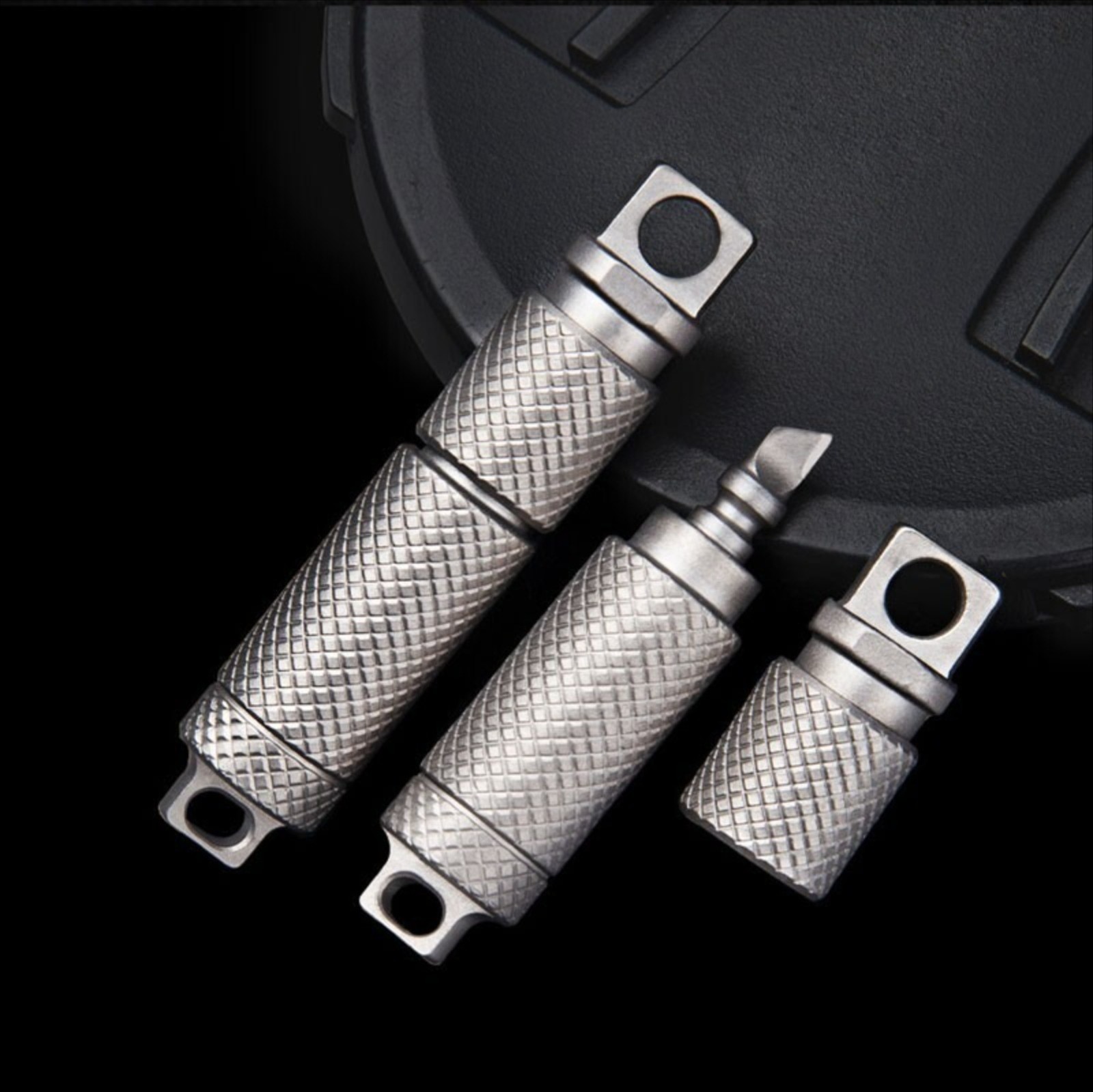 Hot Mini EDC Titanium Alloy Waterproof Case Portable Keychain Pendant Multi Tool