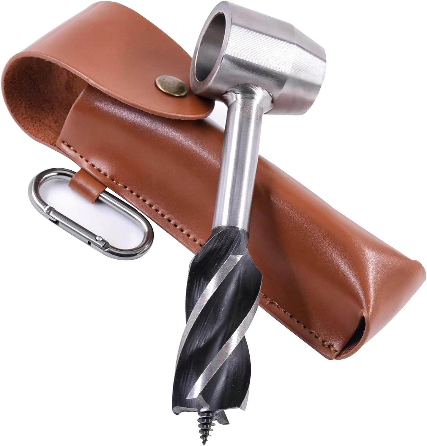 Bushcraft Survival Tool Set with Manual Drill Wrench and Protective Case