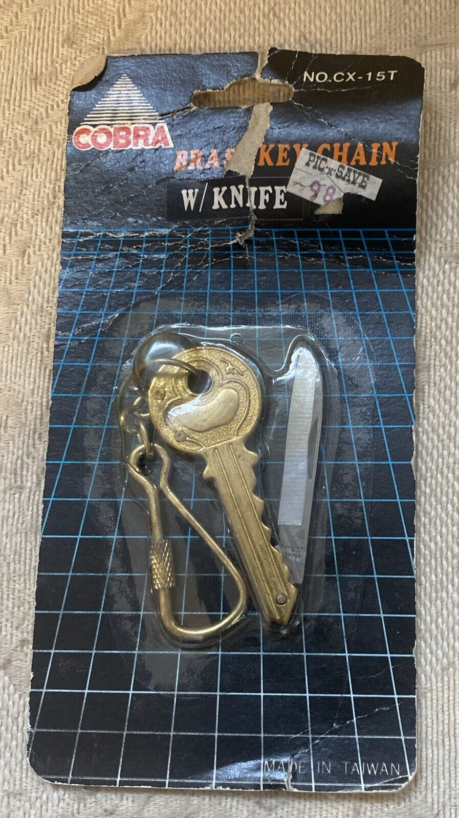 Vintage Cobra Folding Knife KEY SHAPED Key chain Small 2″ Blade New Old Stock