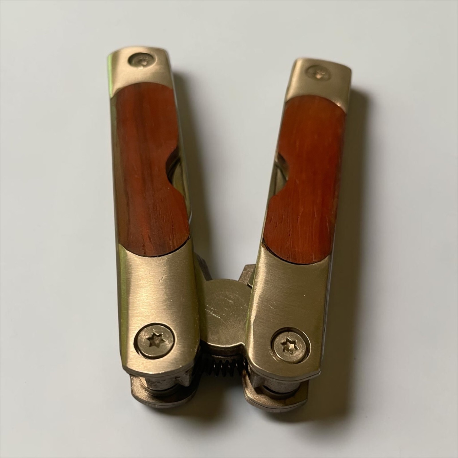 Sheffield Multi-Tool Wood Handle Stainless-Steel Blades Pliers Saw Knife Opener