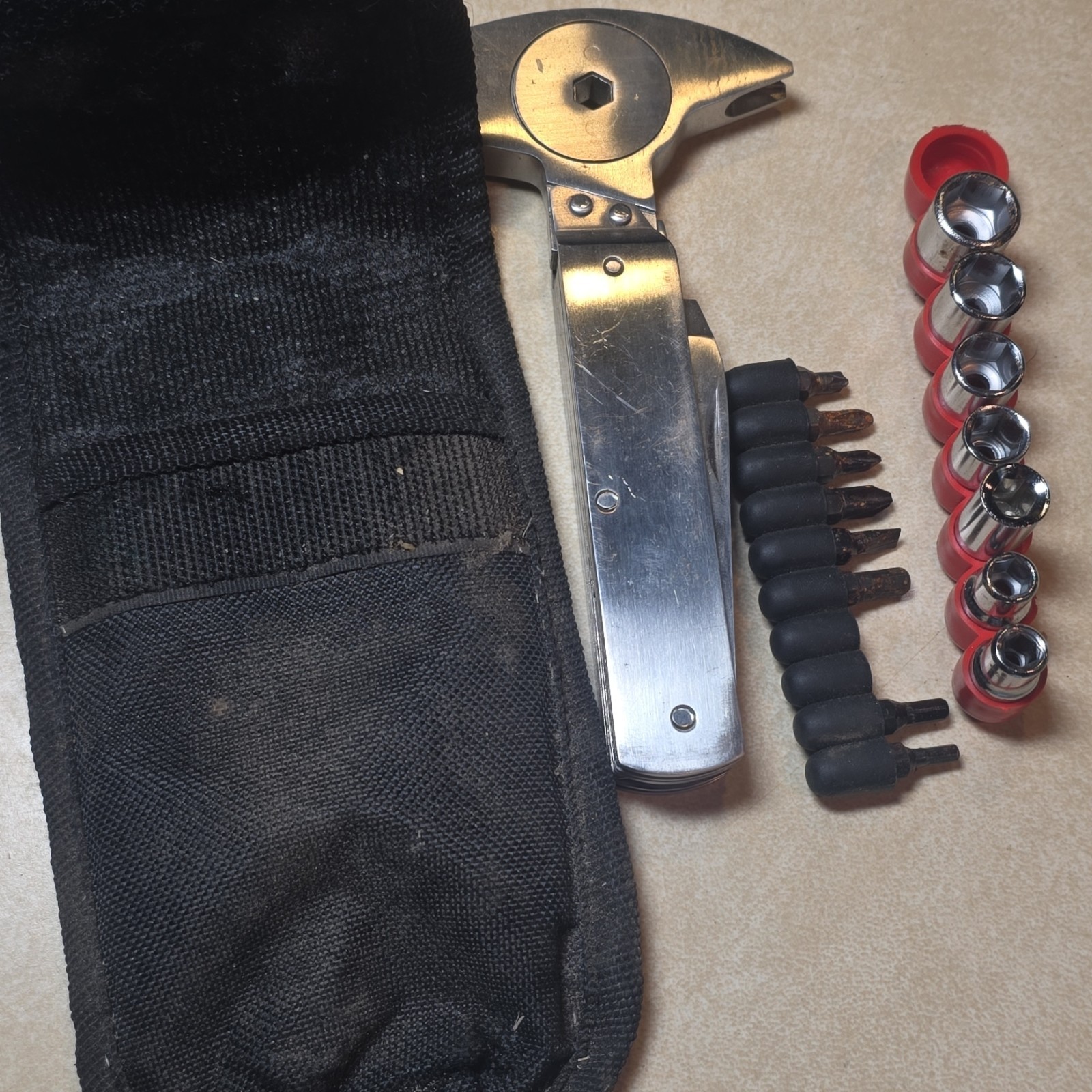 Stainless Steel Multi-Tool Pliers w/ 3″ Partially Serrated Knife & Sheath