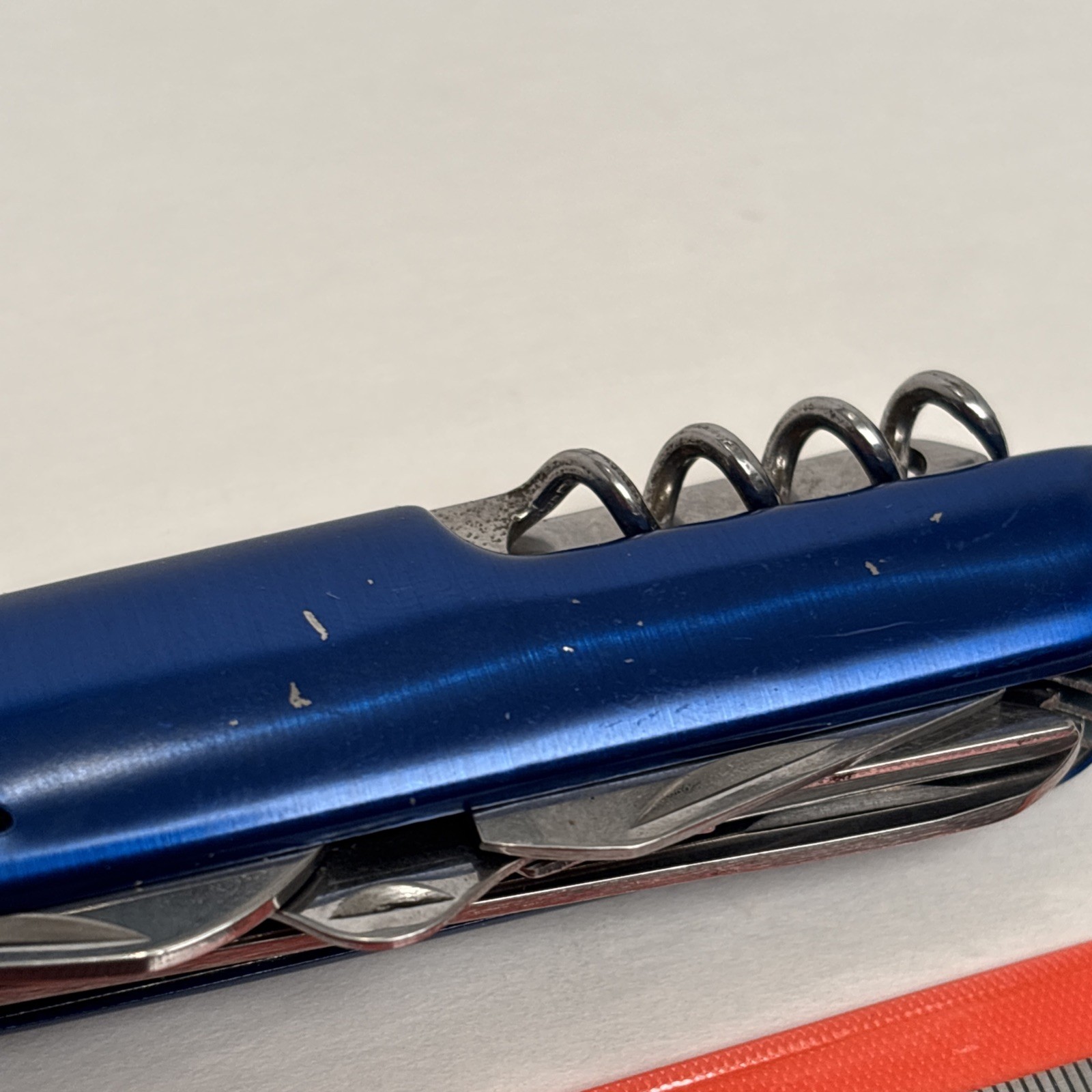 Multi-Use Pocket Knife with Survival Tools Blue w/ Black Accents Camp Hunt Fish