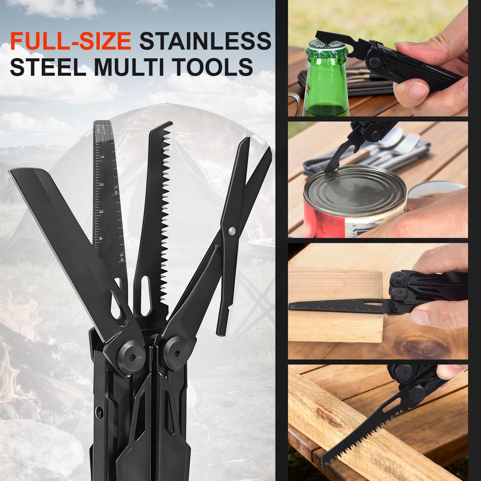 Multitool, 28-in-1 Stainless Steel Multi-Tool with Pocket Knife, Self-locking…