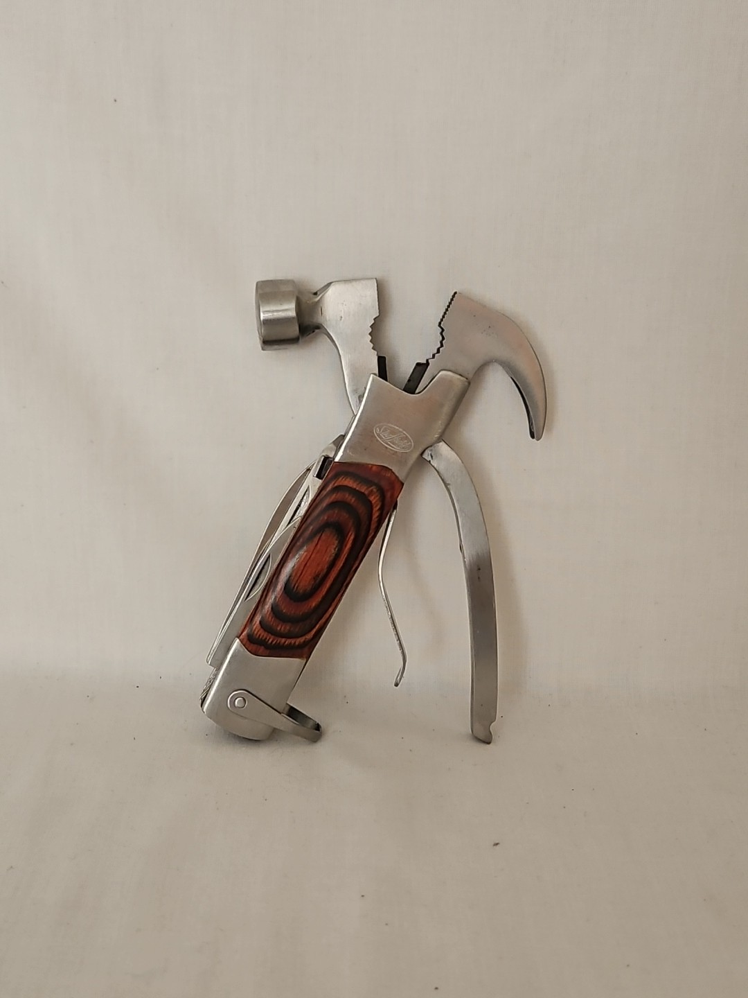 Sheffield 12913 The Hammer 14-In-1 Multi Tool Stainless Steel & Hardwood Handle
