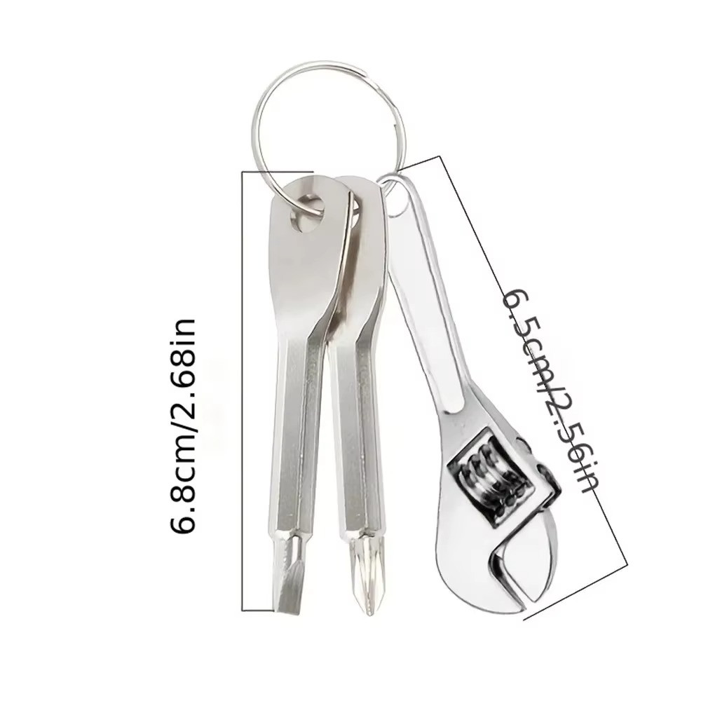 3pcs Key Ring Screwdriver EDC Tool Outdoor Pocket Mini Tool Wrench with Keychain