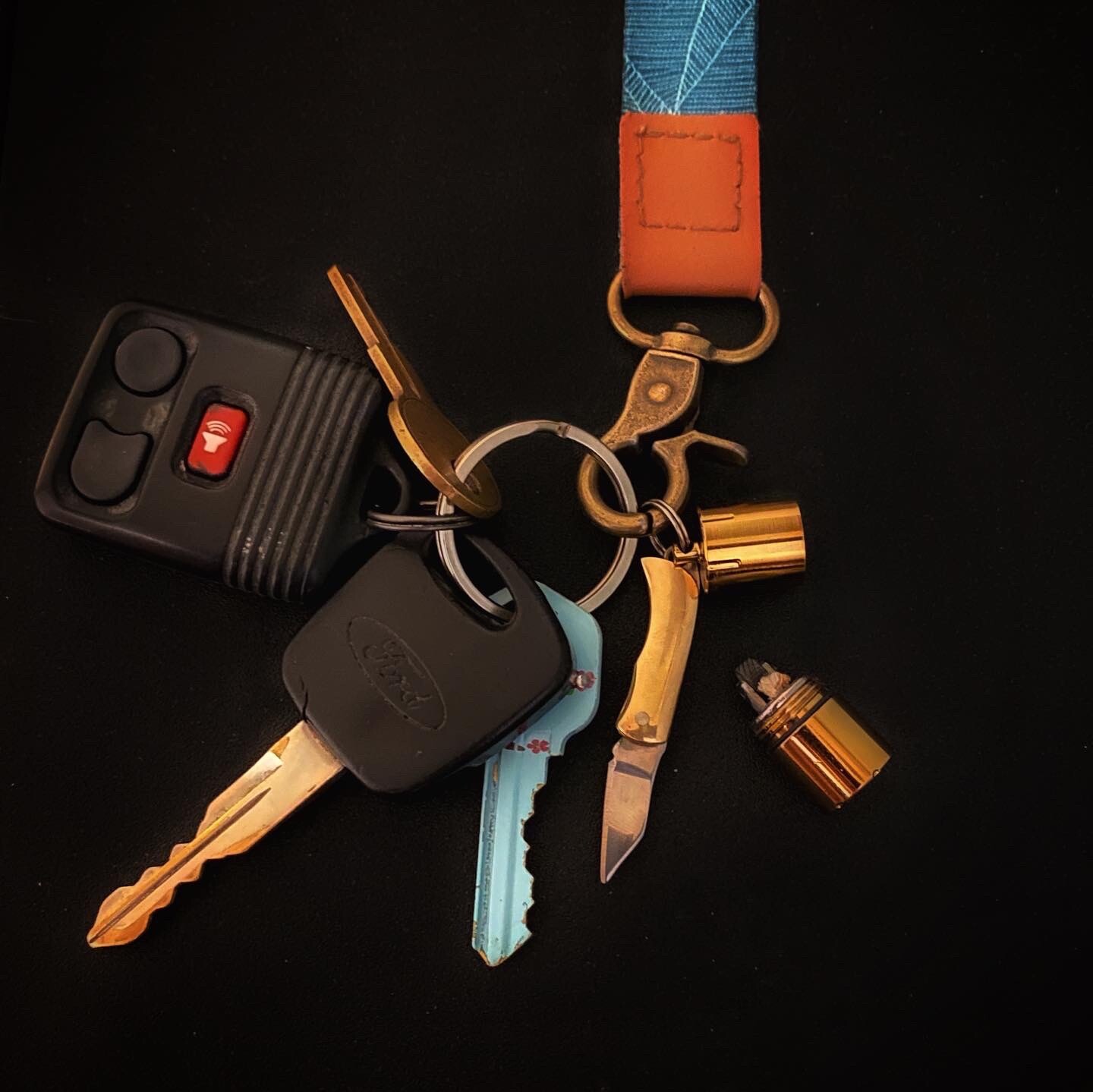 mini lighter and mini knife keychain