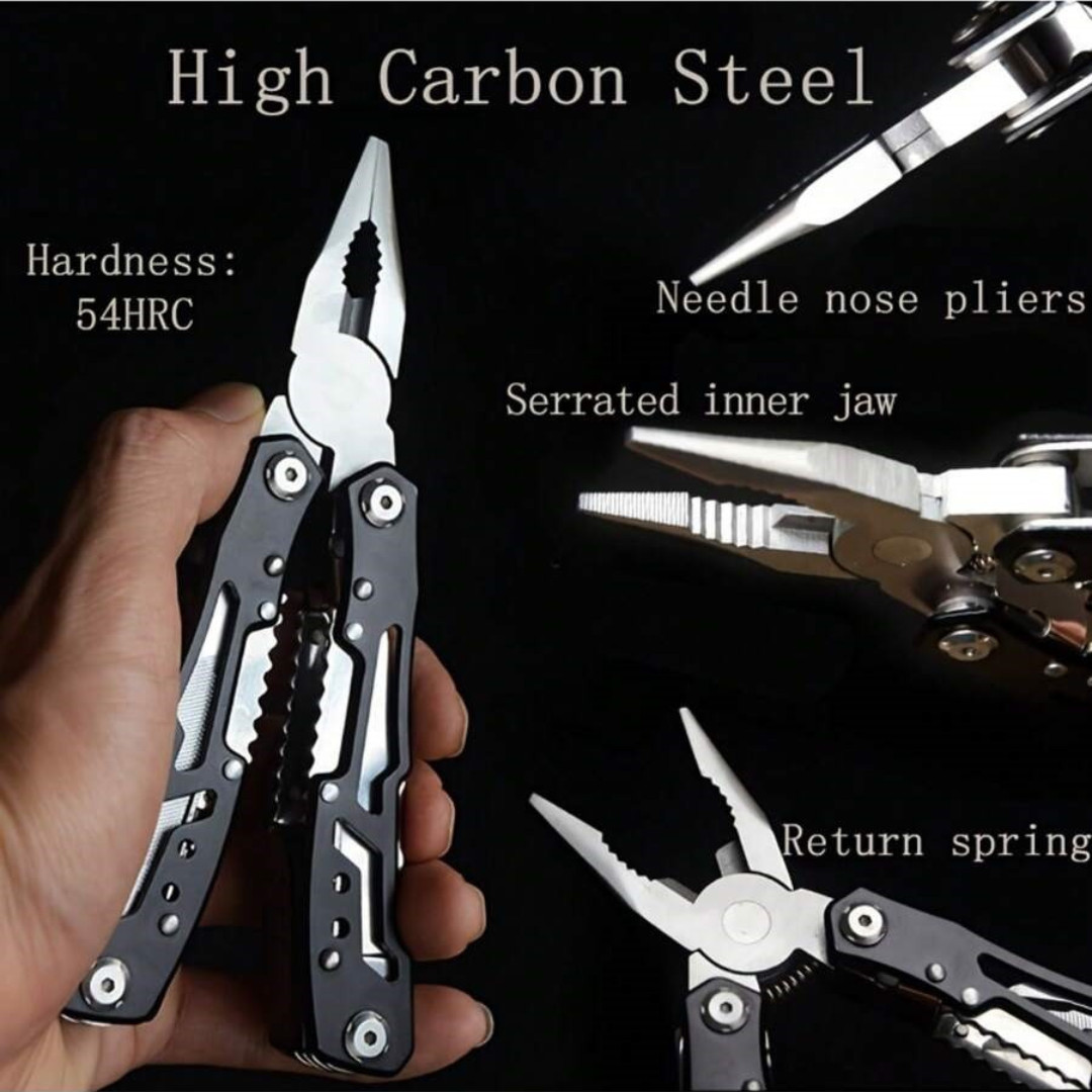 14-in-1 Stainless Steel Multi-Tool Pliers with Knife Screwdrivers & Nylon Sheath