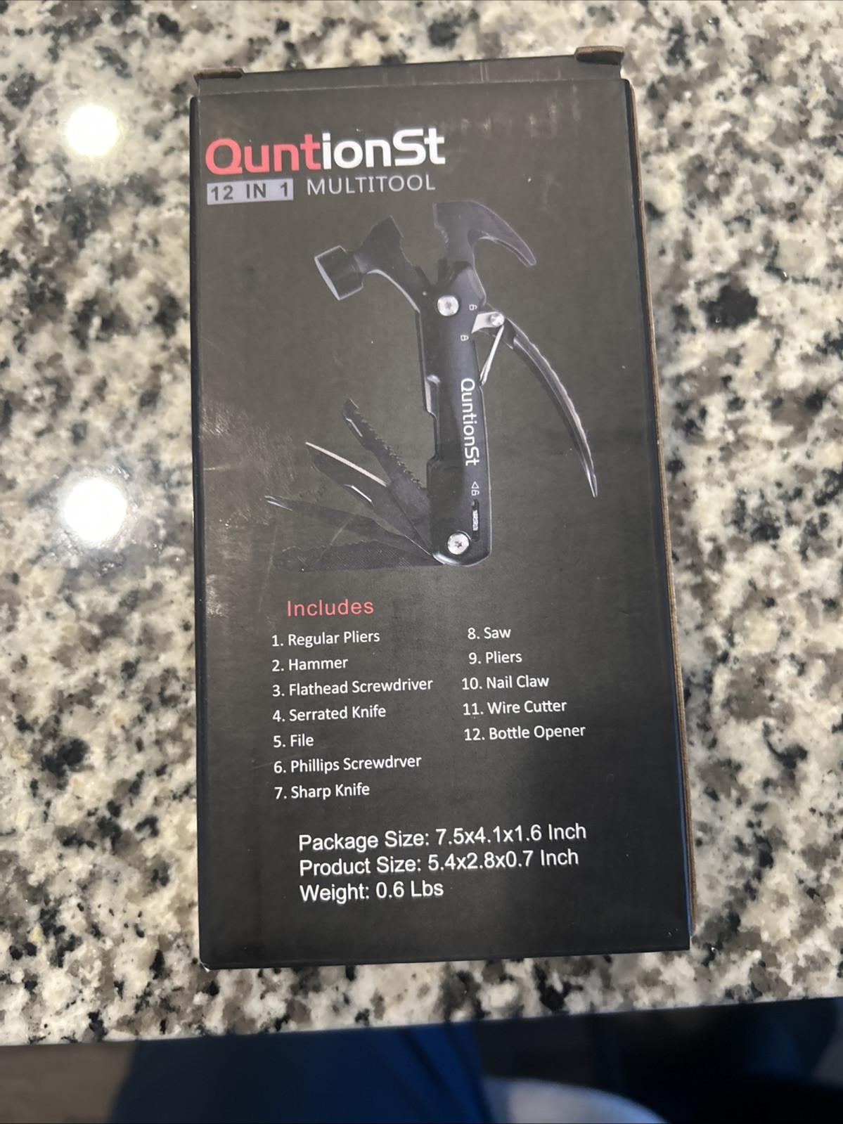 QuntionSt 12 in 1 Black Multi Tool Hammer Saw Blade Screwdriver Pliers KP02